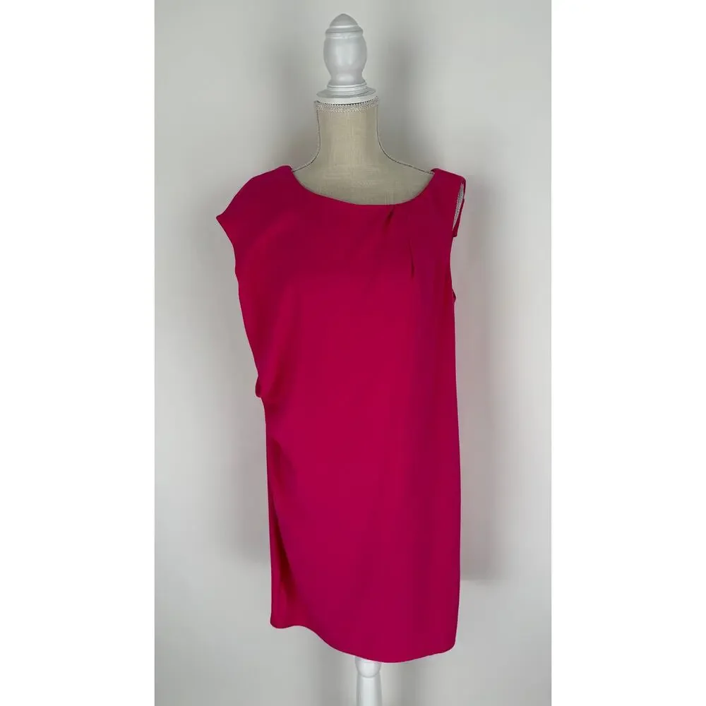 Trina Turk Womens Draped Back Dress Size 6 Faye Fuchsia Pink